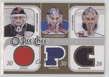 2008 O-Pee-Chee Triple Materials Henrik Lundqvist Rick DiPietro Martin Brodeur