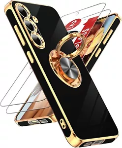 Confezione 2 Custodia Per Samsung Galaxy S24 FE Con Vetro Temperato S24 FE 6,7" Nero - Foto 1 di 8