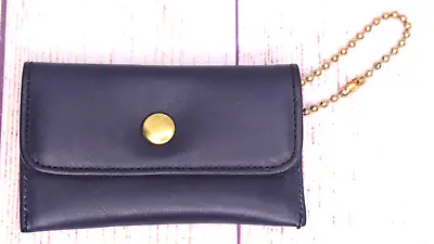 Coach Navy Blue Multi Function Leather Card Key Chain Key Case Mini Wallet • 89.99€