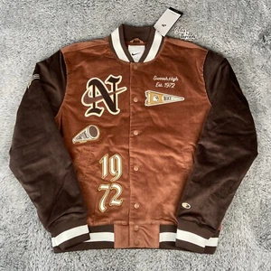 Nike Sportswear Corduroy Bomber Jacket Size Large Men Brown FQ6159-256 - Picture 1 of 8