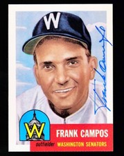 1991 Topps Archives Frank Campos 1953 Topps Signed Autograph #51 Baseball Card