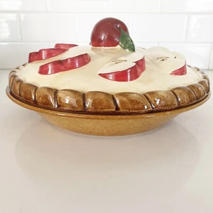Over And Back Pie Dish Apple Vintage 10 Inch Fall Decor Thanksgiving Pie Dessert - Picture 1 of 8