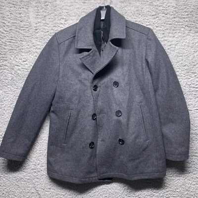INC Coat Mens Medium Grey Over Coat Peacoat Wool Blend Quilted Insulated - Image 1 of 4