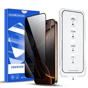 For iPhone 17 16 15 14 Pro Max Privacy Glass Screen Protector Easy Installation - Picture 1 of 16