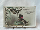 Antique Victorian Trade Card Flint & Walling Windmill & Pump Mfg. Cat Dog IN