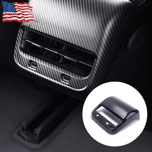 Matte Carbon Fiber Rear Air Vent Outlet Cover Trim For Tesla Model 3/Y US - Picture 1 of 6