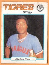 Venezuelan League Sticker 1977 - 1978 Cesar Tovar #43 Tigres Ptd In Venezuela