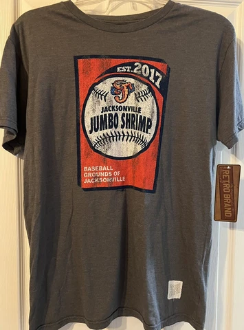 Jacksonville Jumbo Shrimp Minor League Baseball T Shirt Size Large New With Tag Cover