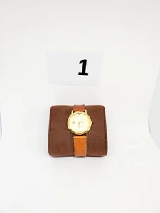 Vintage Lorus Womens Mickey Mouse Watch Gold Tone Brown Band Y481-1720 - Picture 1 of 15