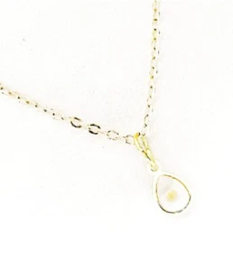 Mustard Seed Teardrop Charm Necklace, Mustard Seed Jewelry, Goldtone Necklace - Picture 1 of 1