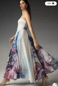 Anthropologie Geisha Designs Strapless Cutout Maxi Dress Size L NWT 💗🩷💙 - Picture 1 of 9