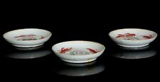Antique Chinese plate set of three  dish porcelain China 16/17th c. Wanli Ming