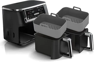 Silicone Air Fryer Liners for Ninja Air Fryer Dual Pack of 2, Reusable Air Fr... - Picture 1 of 12