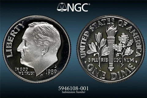 1989 S 10C Roosevelt Dime PF70 Ultra Cameo PR70 DCAM NGC Photo Vision® SKU 2732 Cover