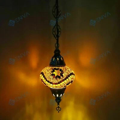 Lustre suspension plafonnier mosaïque turque marocain luminaire lampe-ampoul - Photo 1/4