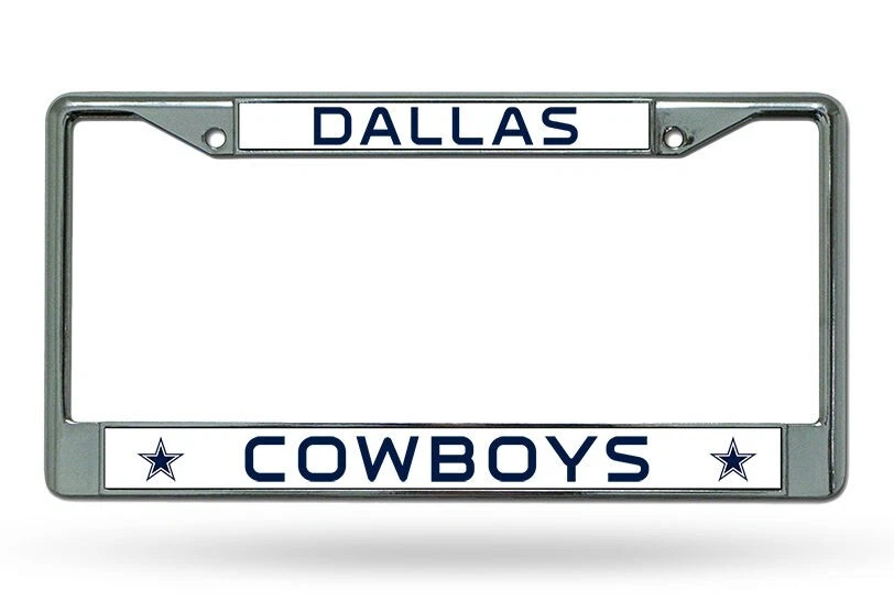 Rico Industries Officially Licensed NFL Jersey Insert Chrome License Plate Frame - Dallas Cowboys