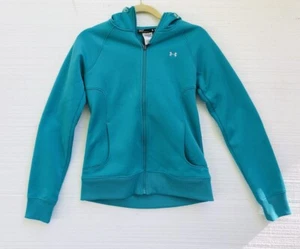 Under Armour Hoodie Womens Extra small￼ Green Teal Full Zip Sweatshirt - Picture 1 of 8