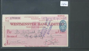 wbc. - CHEQUE - CH1361- USED -1948- WESTMINSTER BANK, WINTON, BOURNEMOUTH - Picture 1 of 1