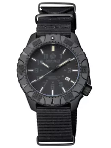 Orologio subacqueo automatico da uomo blu profondo DayNight in policarbonio 45 mm nero stealth - Foto 1 di 7