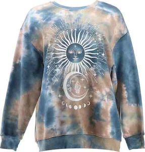 Rebellious One Tie Dye Celestial Sweatshirt Bluestone Safari S NEW (bn26) - Picture 1 of 5