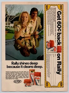 Vintage 1977 Dupont Rally Shines Deep Car Wax Blonde Lipstick Print Ad - Picture 1 of 1