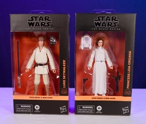 Figuras Star Wars Black Series A New Hope Princesa Leia Organa y Luke Skywalker - Imagen 1 de 11