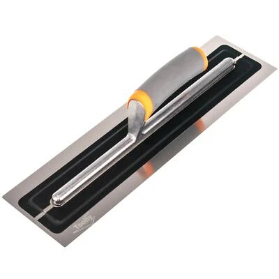 Flexible Plastering Finishing Trowel Stainless Steel Soft Grip Handle 16" Toolty