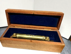 Antique Spirit Level and Ruler Marked 134 Brass Boxed - Picture 1 of 13