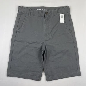 NWT Old Navy Youth Flat Front Shorts Boy Size 16 Grey 9” Inseam Flex Waist 28x9” - Picture 1 of 7