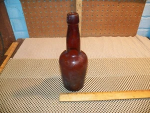 Antique S B & C CO. Blob Top Brown Glass Beer Bottle - Picture 1 of 5