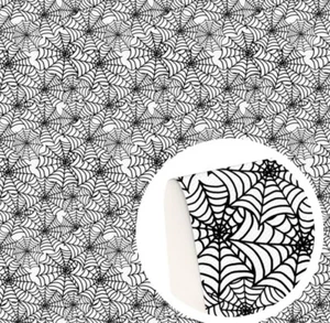 Halloween spiderwebs FAUX LEATHER SHEET 8" X 12" 1187828 SMOOTH TEXTURE - Picture 1 of 1