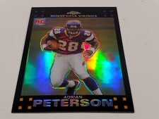 2007 TOPPS CHROME ADRIAN PETERSON #181 ROOKIE REFRACTOR SP RC CARD HIGH GRADE