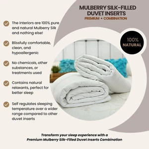 Combo Mulberry Silk-Filled Duvets /Quilts. Summer+Spring/Fall. Luxury. All Sizes - Picture 1 of 9