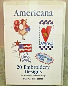 Americana 20 Enbroidery Designs Multi-Format CDRom Machine Sew Designs Sealed - Bild 1 von 3