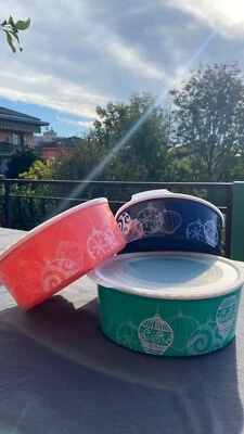 TUPPERWARE - TUTTOFRESCO da 1,5 litri Natale -  3 ciotole - Immagine 1 di 3