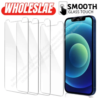 Lot Bulk Tempered Glass Screen Protector For iPhone 15 14 13 12 11 Pro Max XR 8 - Image 1 of 4