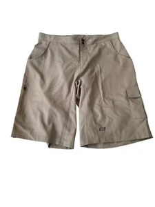 Bellweather Mens Beige Biking Shorts Built In Padding Button Zip Pockets XL NWT - Picture 1 of 8