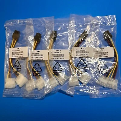 91004549-T | Dual 4Pin to 6Pin PCI Express PCI-E Adapter Cable | 5 per lot | - Image 1 of 4