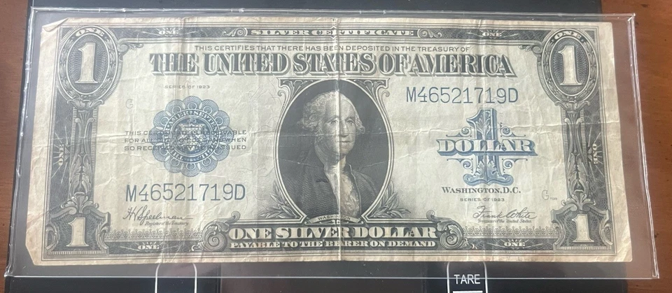 $1 "1923" (HORSEBLANKET) $1 (SILVER CERTIFICATE) - No Pinholes - Image 1 of 4