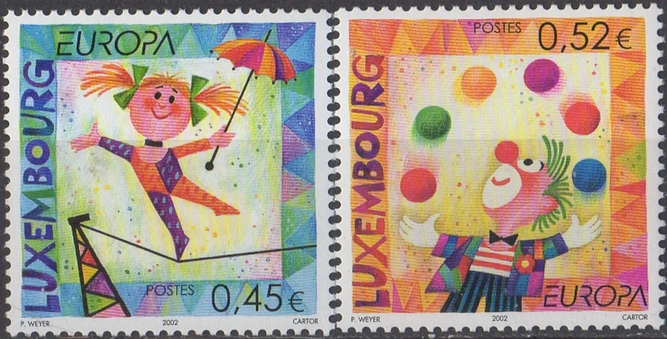 Luxemburgo 2002 ☀ Sellos Europa - Conjunto de sellos de circo ☀ MNH** Foto 1 de 1