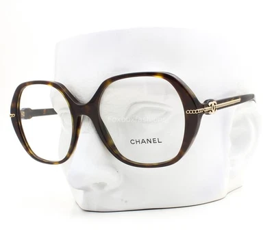Gafas Chanel ch3458 714 marrón pulido oro tortuga CC 54 mm con estuche Foto 1 de 4