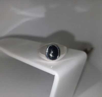 Anillo de compromiso de plata de ley 925 con piedras preciosas estrella zafiro estrella azul Foto 1 de 4
