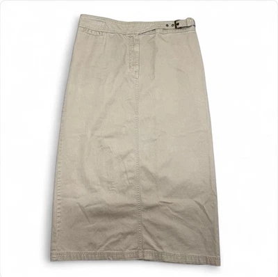 Falda Vintage Christopher Banks Caqui Talla 12 Tostada Larga Maxi Hebilla Modesta Boho Y2K Foto 1 de 4