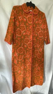 DELORME Damen Vintage Morgenmantel klassische Taschen Baumwolle GR S Made In France - Bild 1 von 11