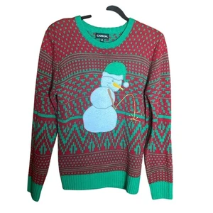 Maglione natalizio divertente carbonio vacanze pupazzo di neve taglia small uomo - Foto 1 di 6