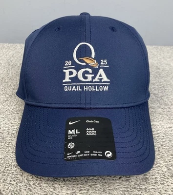 Nike 2025 Quail Hollow PGA Championship Golf Club Cap Dri-Fit Strapback Navy M/L - Image 1 of 4