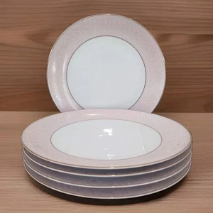 Vtg Noritake Stratford Pink Lace Salad Entree Plate x 5 Gold Rim 50's EXC - Picture 1 of 6