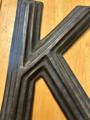 Cast iron Raised letters Decor Letter K 10” Vintage - Image 1 of 4