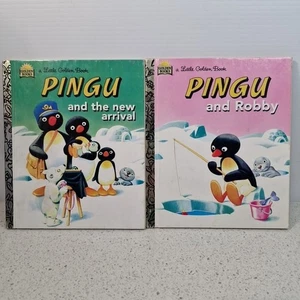 Pingu Little Golden Book hardcover x2 Bundle Lot Pingu & Robby, Pingu & Arrival - Picture 1 of 17