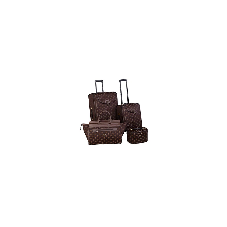 American Flyer Fleur De Lis 4-Piece Luggage Set Brown Luggage Set 4 Pc - Image 1 of 1